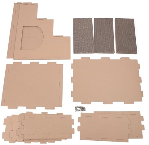 Gavigain Caja rascadora para Gatos Grande de cartón Corrugado con Almohadilla para rascar para Juegos y descansos de Gatos en Interiores