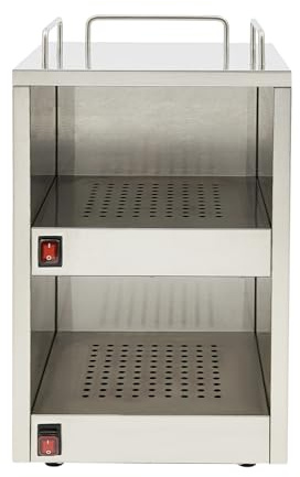 Tassenwärmer Edelstahl zweistufig – Gewerblicher Tassenwärmeschrank mit Heizröhre, Becherwärmer Wärmeschrank für Restaurant Café, Tassenwärmemaschine große Kapazität energiesparend