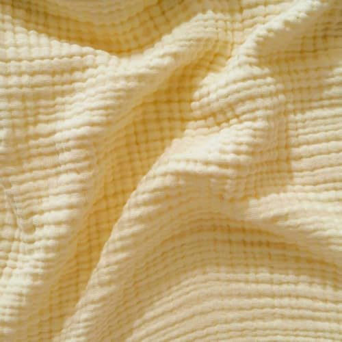 BOFITENG Musselin Decke 150 x 200 cm, Muselindecke Erwachsene Sommer, Weiche & Atmungsaktive Baumwolldecke, Kuscheldecke Baumwolle, Leichter Tagesdecke für Bett, Sofa und Couch (Gelb)