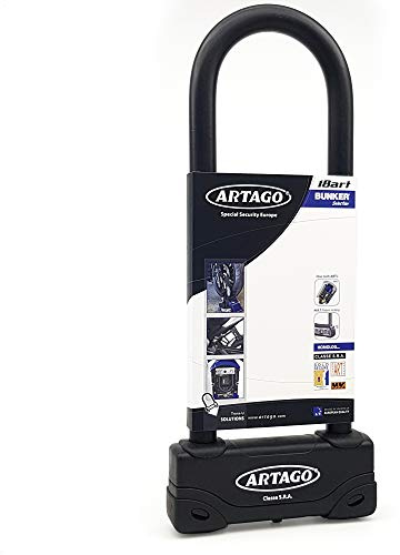 Artago 18ART320 Antivol U Moto Haut de Gamme Homologué SRA, Sold Secure Gold, ART4, BUNKER SELECTION, Acier Trempé ø18mm, Double Système de Verrouillage MRT Blindé, 85x295mm, Cadenas en U pour Moto