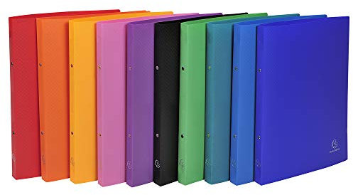 Exacompta 54199E 20er Pack Premium Ringbuch Opak aus blickdichten Kunststoff DIN A4 mit 2-Ring Mechanik perfekt für die Schule und das Büro Ordner Ring-Mappe Aktenmappe farbig sortiert