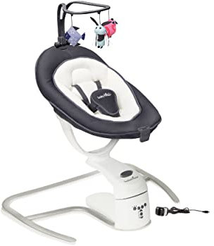 Babymoov Swoon Motion 3 in 1 Altalena Dondolo elettrico, Bianco Grigio