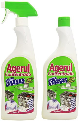 Agerul - Concentrado Quitagrasas - Botella de 750 ml + recambio de 750 ml - 1500 ml