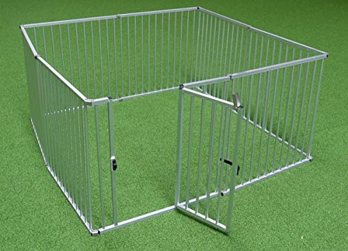 Callieway® Faltbarer ALUZAUN/Freilaufgehege/Welpenauslauf Honeycomp Safety Pro“ mehrteilig (Spezial 80: 8 Paneele je 80cm hoch, 80cm lang)