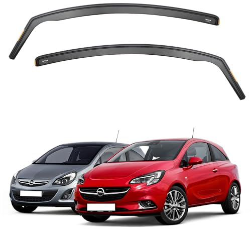 ISPEED Wind Deflectors For Vauxhall Corsa D/E 2006-2019 3 Door Hatchback 2pc Set - Keep Your Car Ventilated in Rain - Reduce Wind Turbulence - Tinted In-Channel Type