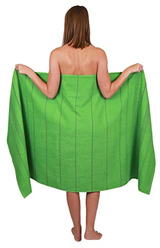 Betz Badetuch XXL Lines 90x180 cm – 100% Baumwolle, weich & saugstark – Strandtuch groß für Urlaub, Pool, Sauna & Outdoor – modernes Streifendesign Farbe grün