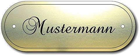 Türschild, Briefkastenschild, Klingelschild, 70-300-018 Acryl, Oberfläche gold gebürstet oder Edelstahl gebürstet, individuell anpassbar