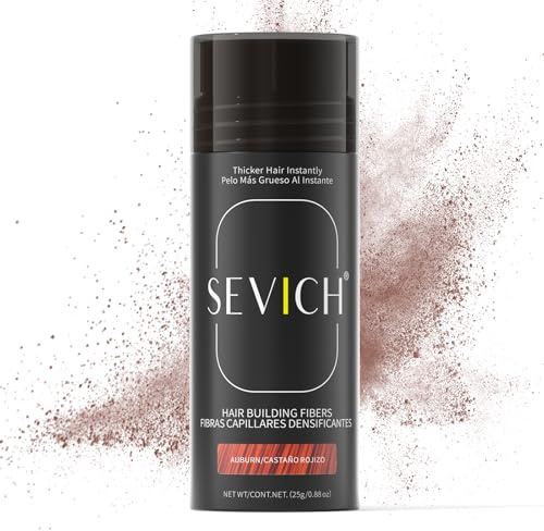 SEVICH Hair Fibers for Thinning Hair, Hair Building Fibers Instantly Thicker & Fuller Look,Hair Powder for Men & Women 25g Auburn