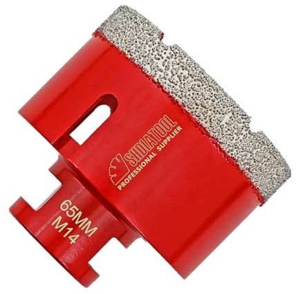 Foret diamanté pour carrelage - 65 mm - M14 - Scie cloche diamantée pour carrelage, porcelaine, céramique, marbre, granit - Pour meuleuse d'angle