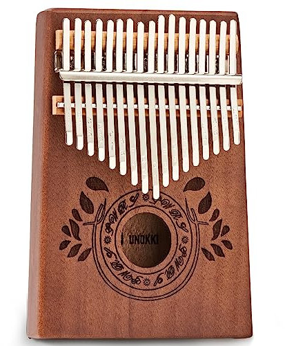 UNOKKI Kalimba 17-Tasten-Daumenklavier, ein hochwertiges, leichtes und langlebiges Mahagoni-Mbira in Schokoladenbraun, ist ein stressreduzierendes und wohltuendes Geschenk für Kinder und Erwachsene.