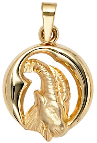 Jobo Sternzeichen-Anhänger aus 9 Karat 375 Gold teil matt 14 mm