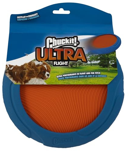 Chuckit Ultra Flight Disk Durable Rubber Rim Run and Fetch Toy For All Dogs