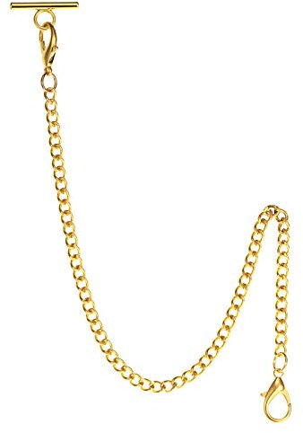 TREEWETO Taschenuhr Kette 14.7 inch (37.5 cm) Gold