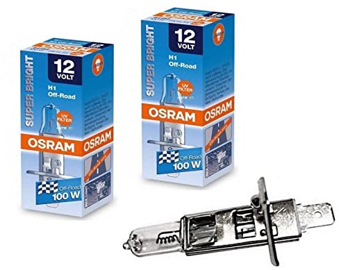 2x Osra.m H1 100W 12V 64152 Super Bright hell Weiß Ersatz Halogen Birne für Scheinwerfer, Fernlicht, Abblendlicht, Nebelleuchte vorne - Off-Road