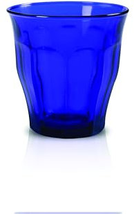 Duralex Lot de 6 verres empilables en verre trempé 25 cl, lot de verres de cuisine résistants pour eau, jus et sodas, usage quotidien, couleurs assorties, collection Picardie