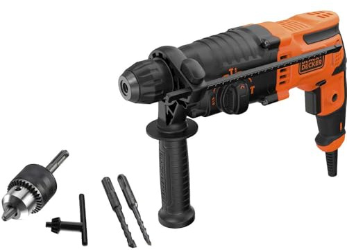 Black+Decker BEHS01-GB - Taladro de martillo (650 W, SDS, 650 W), color naranja