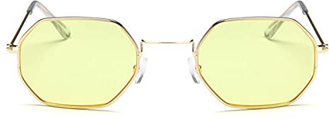 Klassisch Sonnenbrille Damen Sechseck Sunglasse Metall Damen Mode Randlos Klar Ozean Gläser Sonnenbrille Uv400 GOL