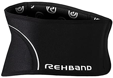 Rehband Rückenbandage Schwarz, Rückenstützgürtel aus 5mm SBR/Neopren, Stabilisationsgürtel für Rücken & Lendenwirbelsäule, Farbe:Schwarz, Größe:XXL