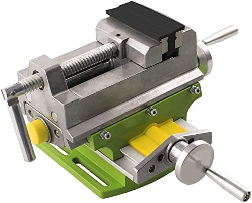 Portable Mini Drill Press Vise Clamp, Work Bench Vise,3 Inch Cross Slide Vise Vice Table Compound Table Worktable Bench Alunimun Alloy Body for Milling Drilling