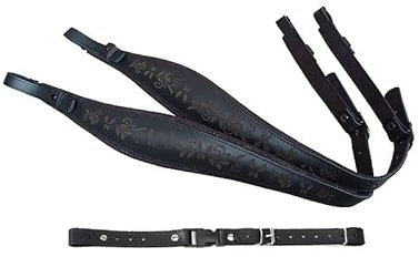 Harmonikariemen Kinder Luxus Schwarz S-Form inkl. Querriemen – gepolsterte Echtleder-Trageriemen für Steirische Harmonika – ergonomisch, verstellbar, bequem, ideal für Kinder & Musikschule