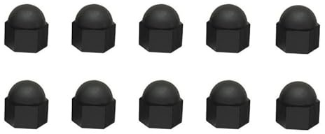 Sechskantmutter-Abdeckung, 10 Stück, M16 (16 mm), Kuppelmuttern, Nylon, Eichelkopfmuttern, Sechskantmuttern für Schrauben, Bolzen, Schutzkappen, Abdeckung, schwarz