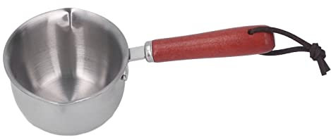 Verdant Touch Burro scaldavivande per latte, burro e caffè, in acciaio inox 304, mini pentola per sciogliere il burro, con 2 beccucci per riscaldare il latte e sciogliere il burro, 120 ml