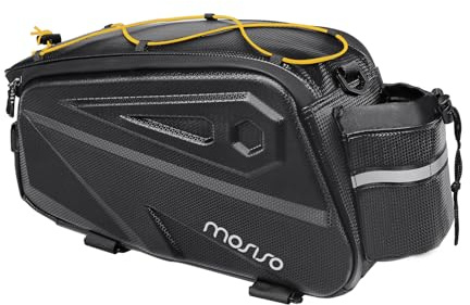 MOSISO Sac à Vélo Hydrofuge Arrière, 14L EVA pour VTT/Montagne, Sacoche Vélo Porte Bagage Arriere Sellette Main avec Bandoulière, Sac de Transport Vél,Jaune