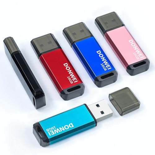 Pendrive, Pen Drive 16 GB, Memoria USB 2.0, USB 16GB con Indicador LED para Almacenar y Realizar Copias de Seguridad de Datos（Paquete de 5）