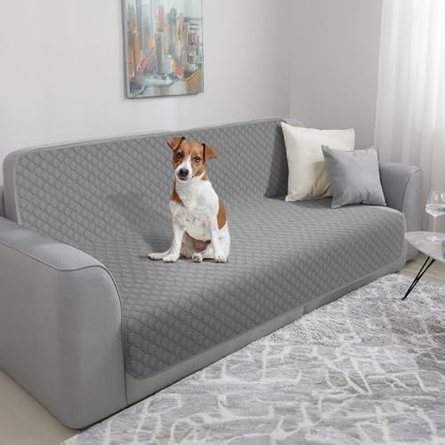 TAIKURA wasserdichte Hundedecke, Hundematte rutschfeste Hundedecken Robuste Katzendecke Wiederverwendbare, kann als Schutz für Sofa, Bett, Autositz, Waschmaschine waschbar(137 x 208cm, Dunkelgrau)