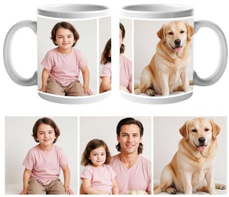 Personalised Mug with Photo Collage Personalised with 10 Photo School Home Office Cup Work Desk Novelty Mugs for Work Colleagues, Great Gift Christmas Birthday Present 160-Personalised3Photo-Mug