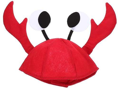 OKUMEYR Roter Krabbenhut Verstellbar Lustiger Cosplay-hut Für Frauen Kopfbedeckung Für Halloween-feiern Fotoshootings Und Feste Leicht Und Bequem Aus Hautfreundlichem Material