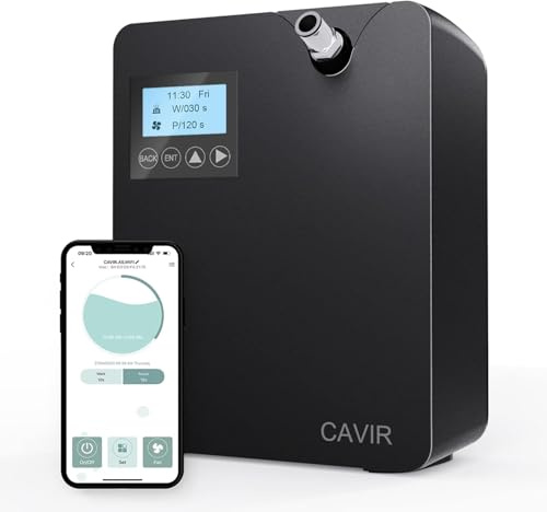 Cavir Diffusore di oli essenziali, diffusore waterless, Capacità di olio essenziale da 300mL, Lunga durata di servizio, Copre aree fino a 2000 SQFT, Compatibile con sistema HVAC