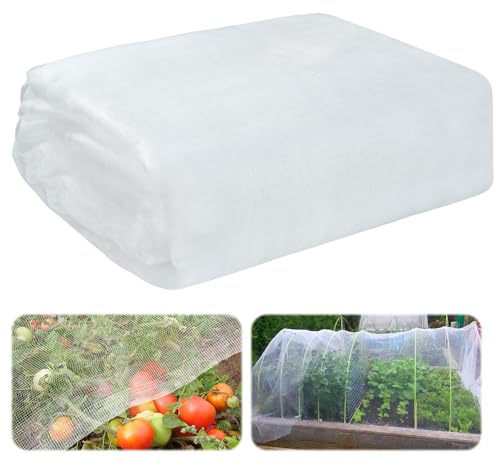 Filet Anti-Insecte en Maille Fine 2,5 m x 6 m pour Protection du Jardin, Potager - Blanc pour Plantes, Fleurs, Légumes, Fruits