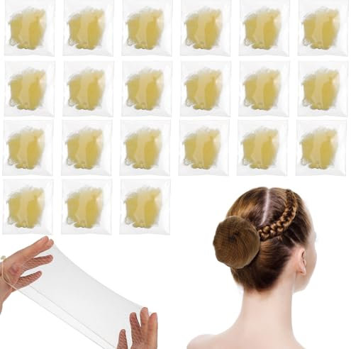 Piriuuo 30 Stück Haarnetz-Set, 50,8 cm, Haarnetze für Dutt, blond, Ballett, Haarnetz, unsichtbare Haarnetze für Mädchen und Frauen, elastischer Rand, Netz-Set für Lebensmitteldienst, Ballett-Dutt