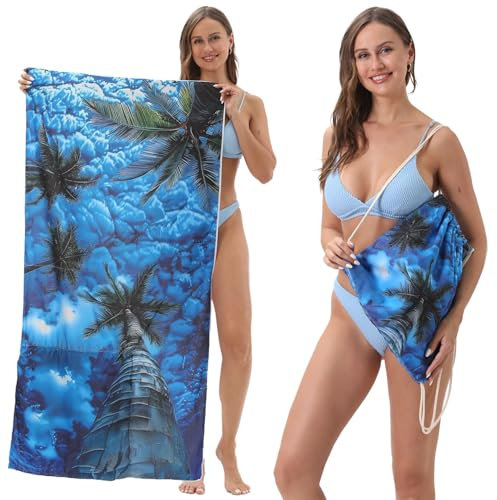 Gogola Telo mare 80 x 160 cm con funzione zaino, asciugamano in microfibra ultra morbida con motivi marini, asciugamano da spiaggia, asciugamano per hammam, asciugamano da sauna, perfetto per spiaggia