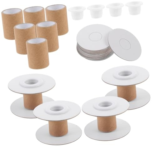 Housoutil 10 Pezzi Rocchetti per Cucito in Carta Leggera, Bobine per Ricamo Fai da Te, Design Anti Groviglio Filo, per Artigianato e Tessitura