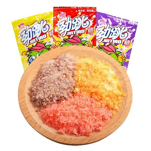 Assortiment de bonbons, 30 paquets à portion unique, 3 saveurs (fraise, raisin, orange) – Packs individuels, expérience de goût explosive, collation amusante pour enfants et adultes, cadeaux de fête