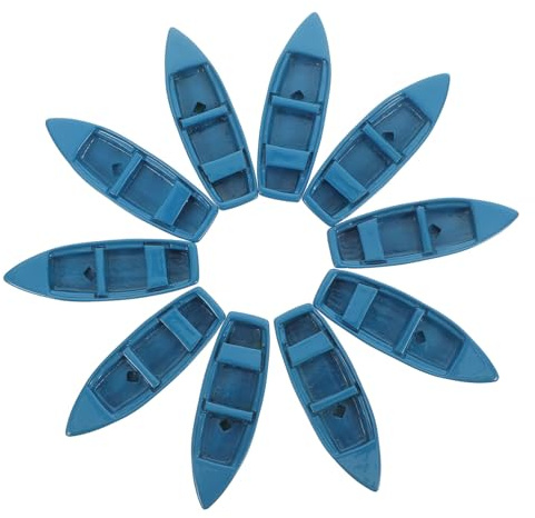ERINGOGO 10pcs Miniature Yacht Resin Boat Model Blue for DIY Miniatures