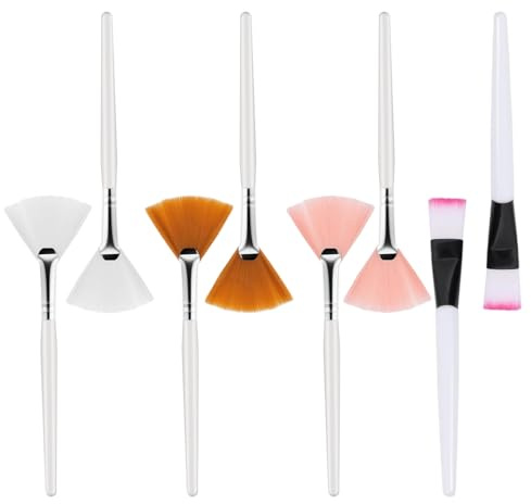 Pinceau Masque Visage, 8 pièces, Brosses en Eventail, brosse visage,Applicateur d'acide, pinceau anti cernes yeux,pour Appliquer un Masque Facial, Maquillage
