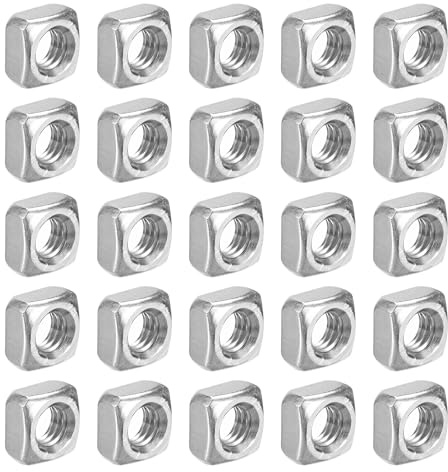 QUARKZMAN Tuercas Cuadradas M6-1x5, 304 Tuercas Cuadradas De Acero Inoxidable Con Rosca Gruesa Para Reparaciones Del Hogar E Ingeniería Profesional, Plateadas, 100 Piezas