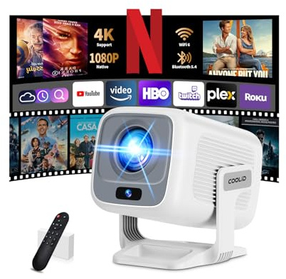 [ Autofokus & 2026 Upgraded ] Beamer 4K Projektor Native 1080P Mini Beamer Mit 5G WiFi 6 und BT 5.4 Tragbarer Projector mit Automatische Trapezialkorrektur 180 ° Drehung Tv Stick/USB/Laptop/PC,Weiß