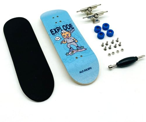 Generisch Mini Finger Skateboard, Maple Wooden Alloy Fingerboard, Deck Truck Finger Board Skate Toy Perfect for Kids Party Favours Bag Fillers, Professional Fingerboards for Tricks Training & Gift
