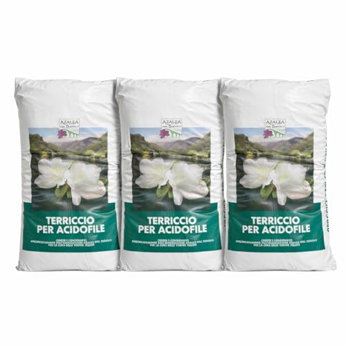 Tre sacchi Terriccio per Acidofile 20 L | Substrato Professionale per Azalee, Camelie, Gardenie e Rododendri