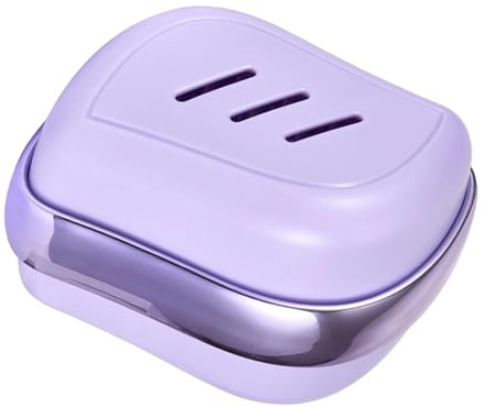 Cirraorive Haarshampoo Bürste 2 in 1 Doppelkopf Haar Kamm Shampoo Bürste Kopf Schrubber Gesicht Reinigung Bürste für Komfortable Massage für Haushalt, Violet A