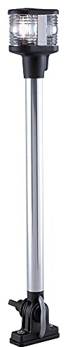 Perko 1181DP0CHR 12V Horizontal-Mount Fold-Down Combination Masthead/White All-Round Navigation Light - 14.25 Height
