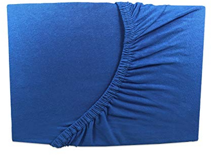 Topper Spannbettlaken - Royal blau/Royale Blue/bleu royal - 180x200-200x200 cm Jersey Boxspring 100% Baumwolle (Royal blau/Royale Blue/bleu royal)