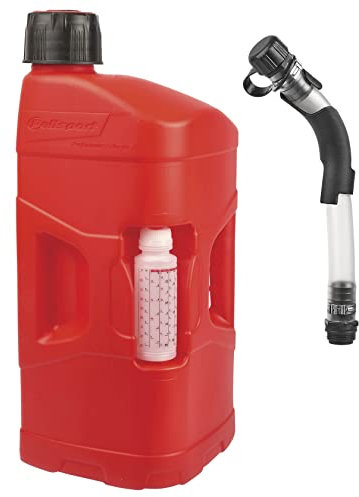 Polisport 8460000001 - ProOctane bidón de Gasolina de 20L homologado con Manguera de llenado Duradero y Resistente con tapón a Prueba de derrame en Color Rojo
