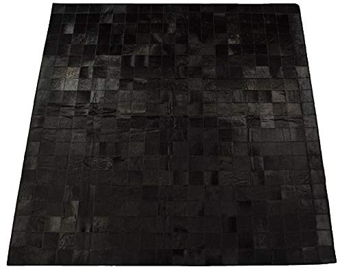 generisch Kuhfell Teppich Schwarz Patchwork 200 x 200 cm