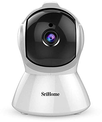 Sricam Italia SH025 - Auto traking telecamera wifi ip, Camera wireless, Infrarossi 2.0 megapixel hd ir cut p2p, Supporto sd audio, Bianco, Lente 2.8mm, 1080p, solo movimento