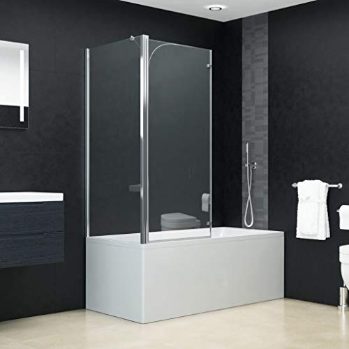 Tidyard Dubbel vikbar duschkabin ESG med moderna handtag, duschavskiljare säkerhetsglas 120 x 68 x 130 cm, badkarsduschkabin hörningång duschdörr hörndusch utan badkar duschkabiner